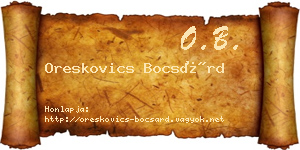 Oreskovics Bocsárd névjegykártya